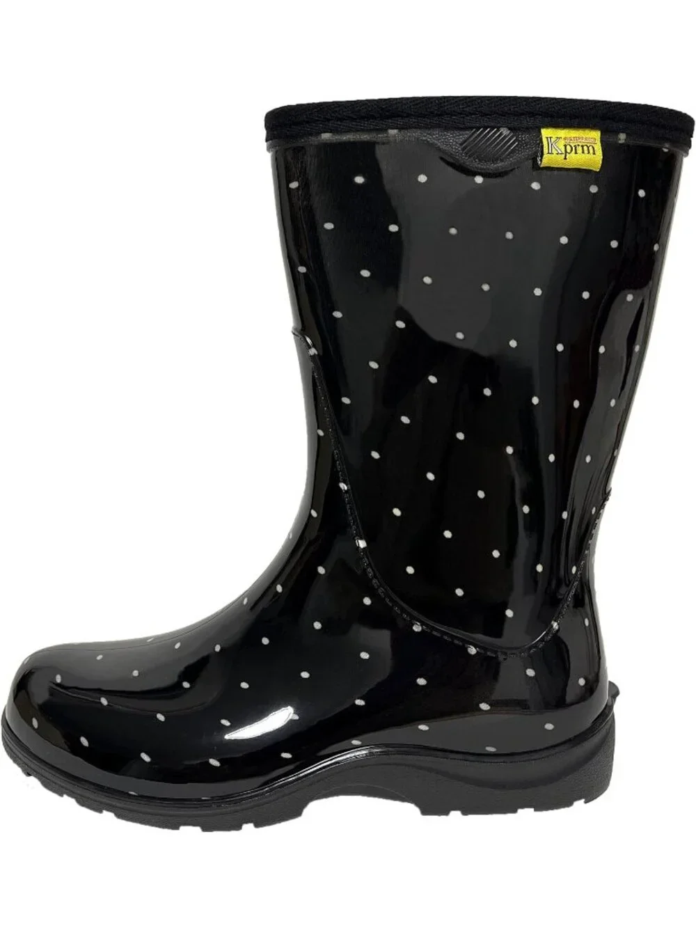 Women's Polka Dot Rain Boots Waterproof Mid Calf Rubber Outdoor Garden Shoes